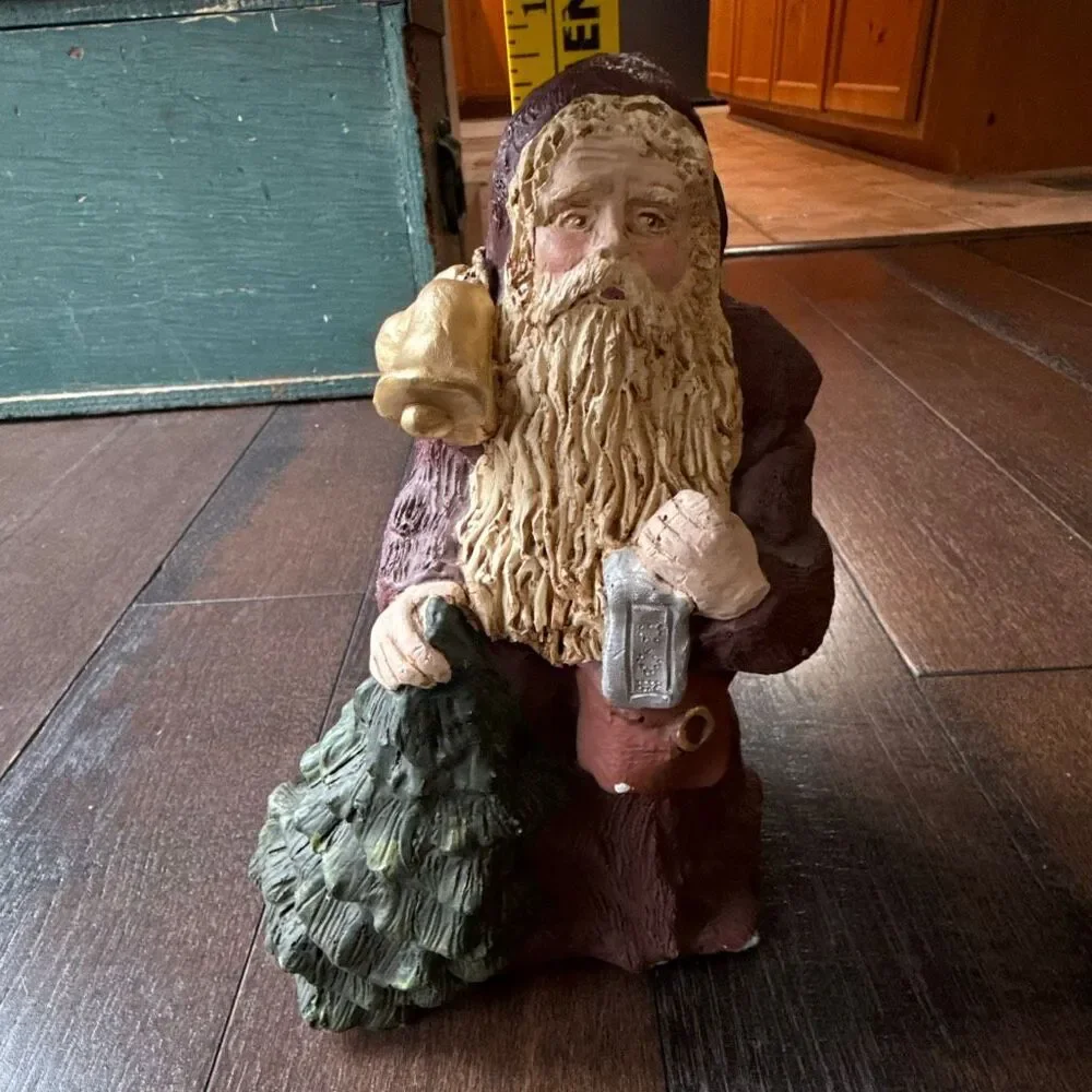 Vintage 1988 resin‎ Santa Claus 9” old world Christmas decor
